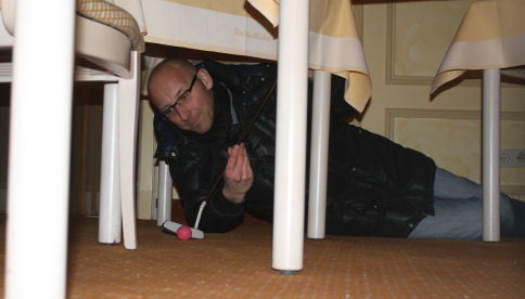 Nicht jeder Ball war leicht zu spielen. Steini in action!